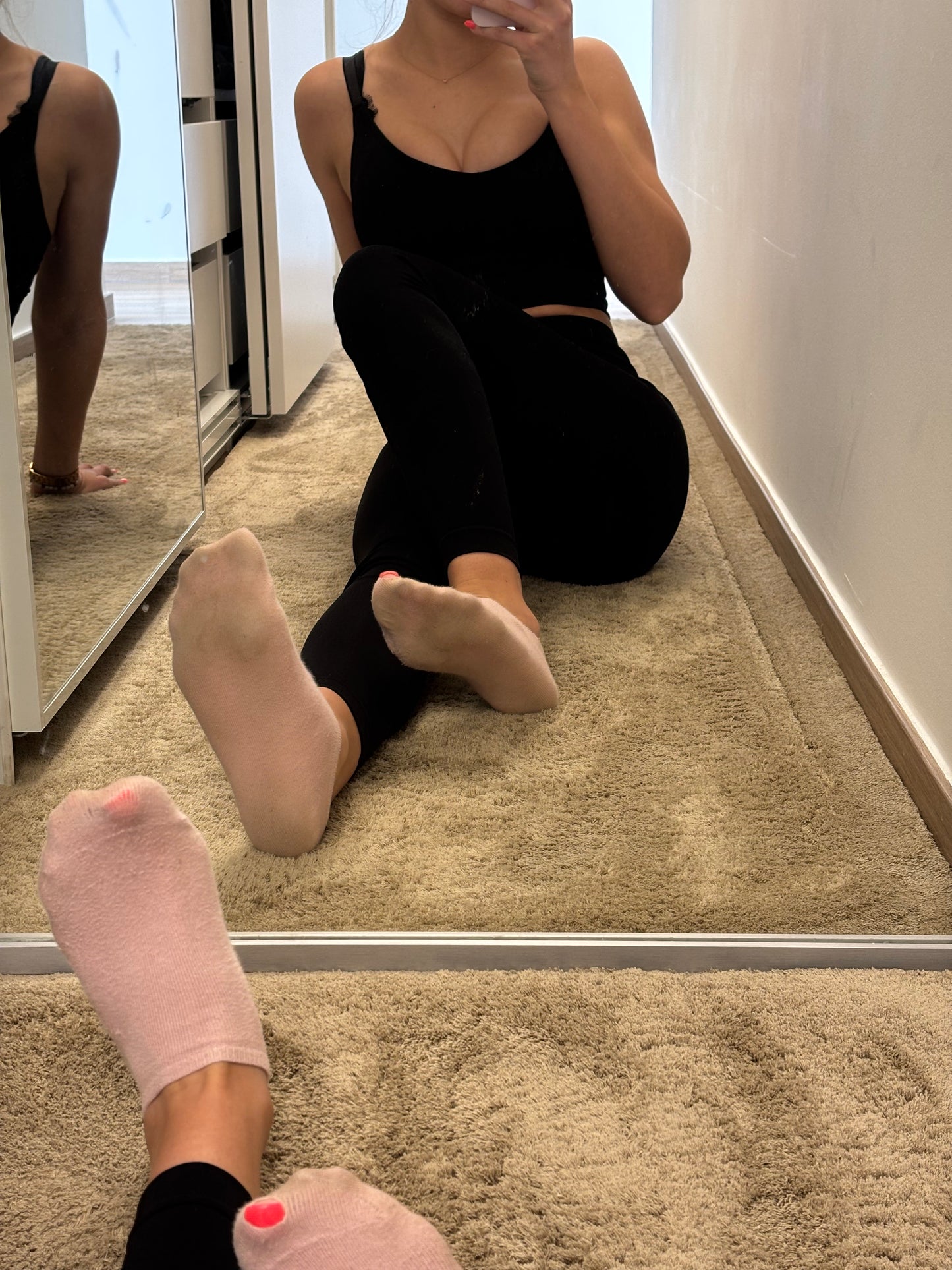 Rosa Socken | 3 Tage getragen | mit Loch rechts